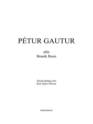 cover image of Pétur Gautur